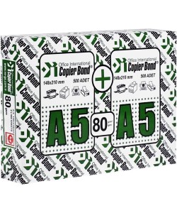 Copier Bond A5 Fotokopi Kağıdı 80 g 1 Koli 5 Paket (5000 Sayfa)